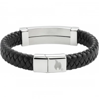 Браслет Zippo Steel Bar Braided Leather Bracelet (22 см) купить в Старом Осколе