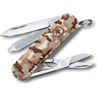 Нож перочинный Victorinox CLASSIC, сталь X55CrMo14, рукоять Cellidor®, песочный камуфляж купить в Старом Осколе