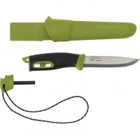 Нож с фиксированным лезвием Morakniv Companion Spark (S) Green, сталь Sandvik 12C27, рукоять резина/пластик купить в Старом Осколе