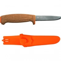 Нож с фиксированным лезвием Morakniv Floating Serrated Knife, сталь Sandvik 12C27, рукоять пробковая купить в Старом Осколе