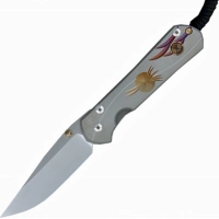 Нож складной Chris Reeve Large Sebenza 21 Unique Graphics Citrine Cabochon, сталь CPM-S35VN, рукоять титан купить в Старом Осколе