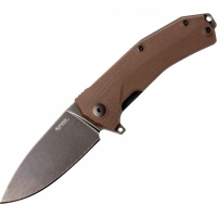 Нож складной LionSteel KUR BBR G10 Brown Flipper, сталь Stonewashed & PVD-Coated Uddeholm Sleipner®, стеклотекстолит, коричневый купить в Старом Осколе