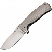 Нож складной LionSteel SR2 G (GREY) Mini, сталь Uddeholm Sleipner® Satin, рукоять титан по технологии Solid®, серый купить в Старом Осколе