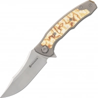 Складной нож Maxace Halictus Mokume, сталь M390, рукоять Mokume/Titanium купить в Старом Осколе