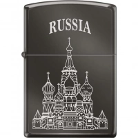 Зажигалка ZIPPO Собор Василия Блаженного, с покрытием Black Ice®, латунь/сталь , чёрная, 36x12x56 мм купить в Старом Осколе